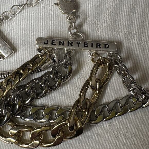 Jenny Bird Five Chain Silver Gold Bracelet Iconic Boho Chunky Lagenlook Vibes - Picture 13 of 14